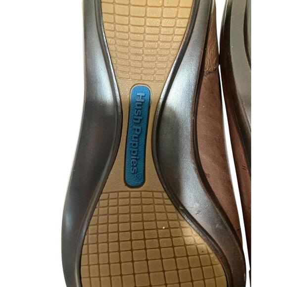 Hush Puppies Chocolate Leather Flats Ballet Shoes Women's Size 10 - Picture 7 of 12